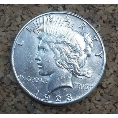 Монета 1 доллар 1923 г. США. Peace. Серебро.